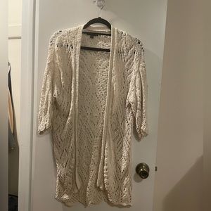 White knit cardigan